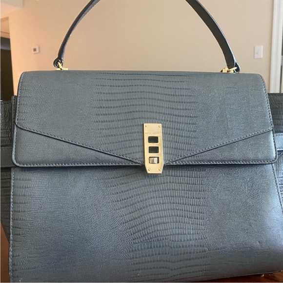 Henri Bendel Grey Uptown Satchel Lizard - Picture 2 of 10